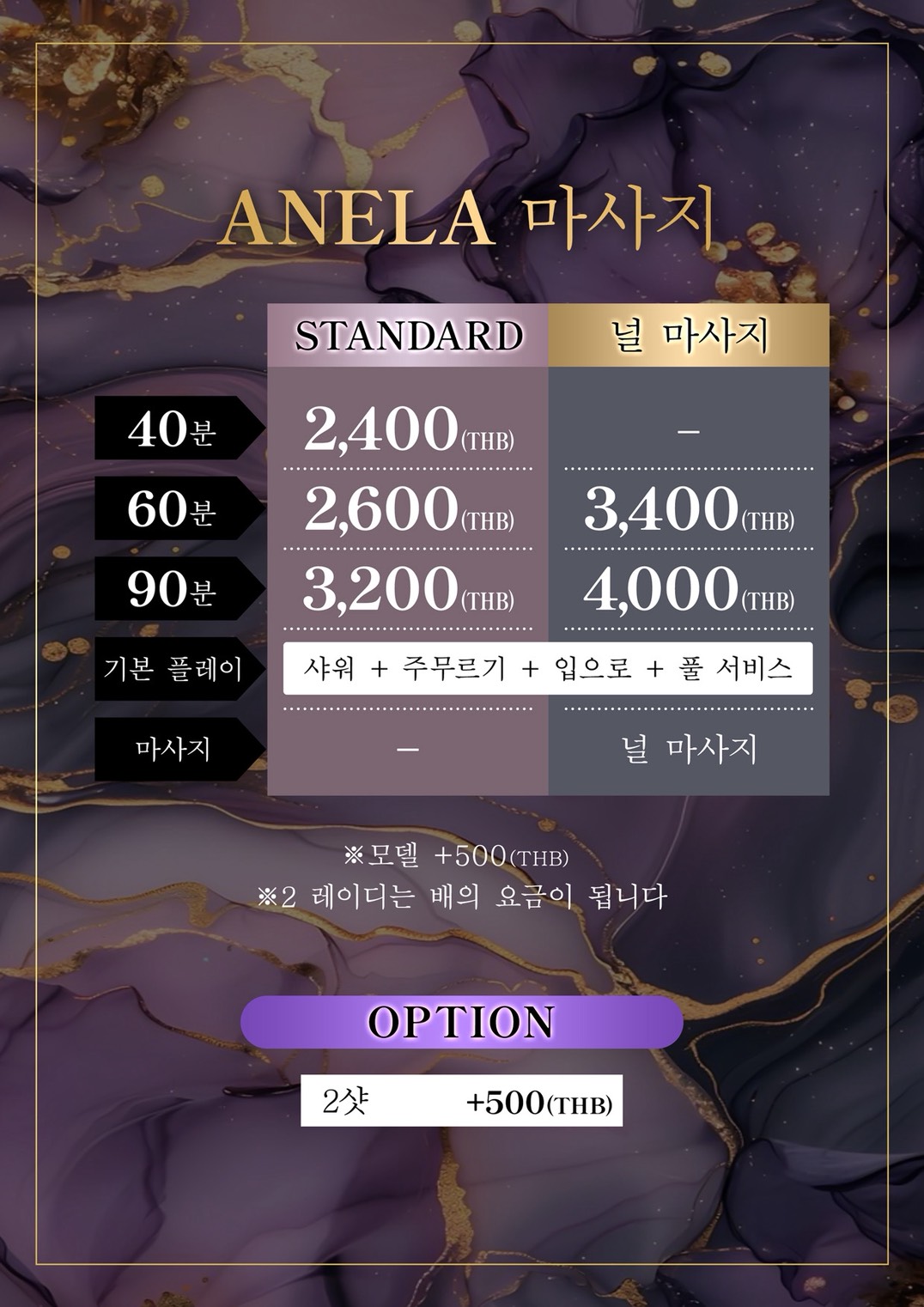 ANELA 코스 및 요금